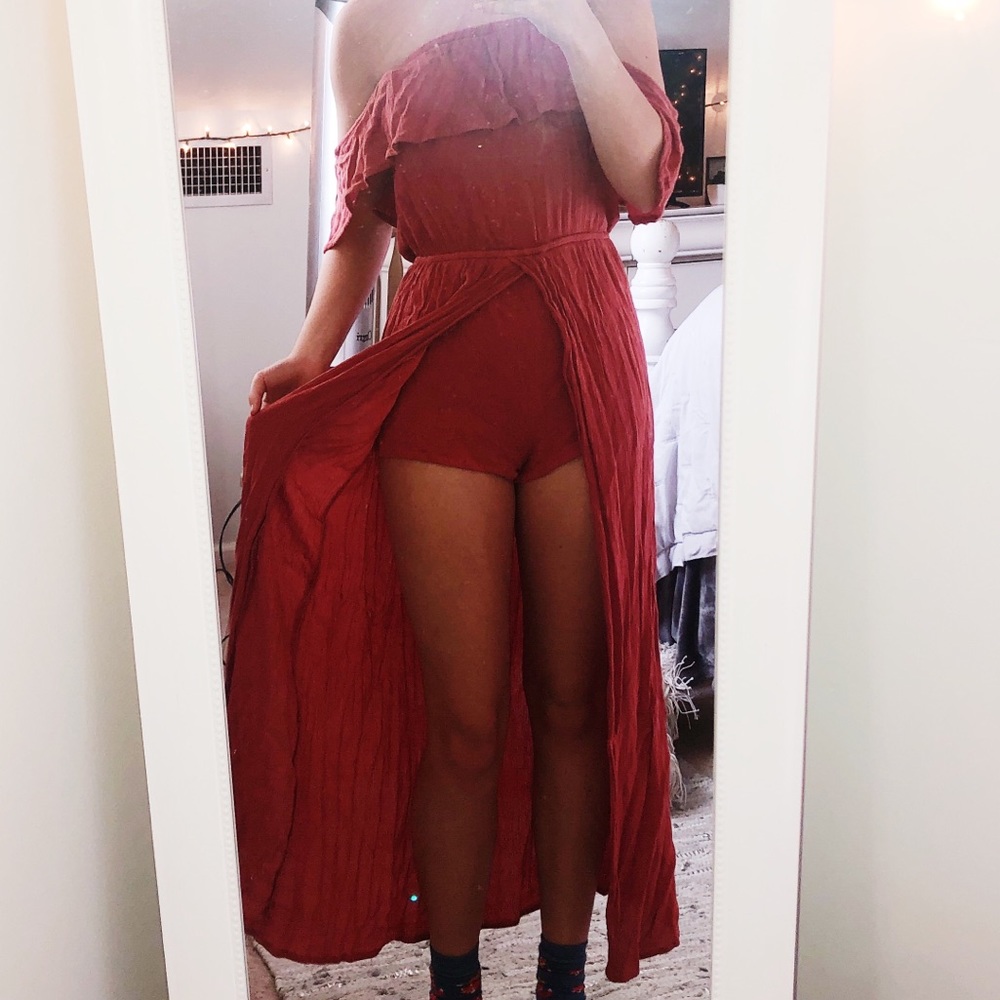 dark blush dress